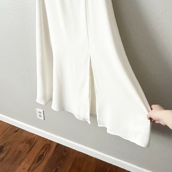 Alexia Admor Gracie Sweetheart Midi White Front Slit Dress Women's Size 6 - Picture 5 of 13